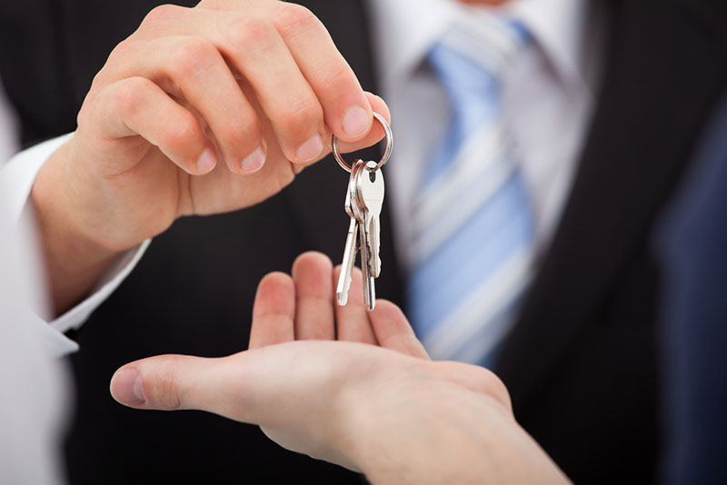 Letting agent handing over keys